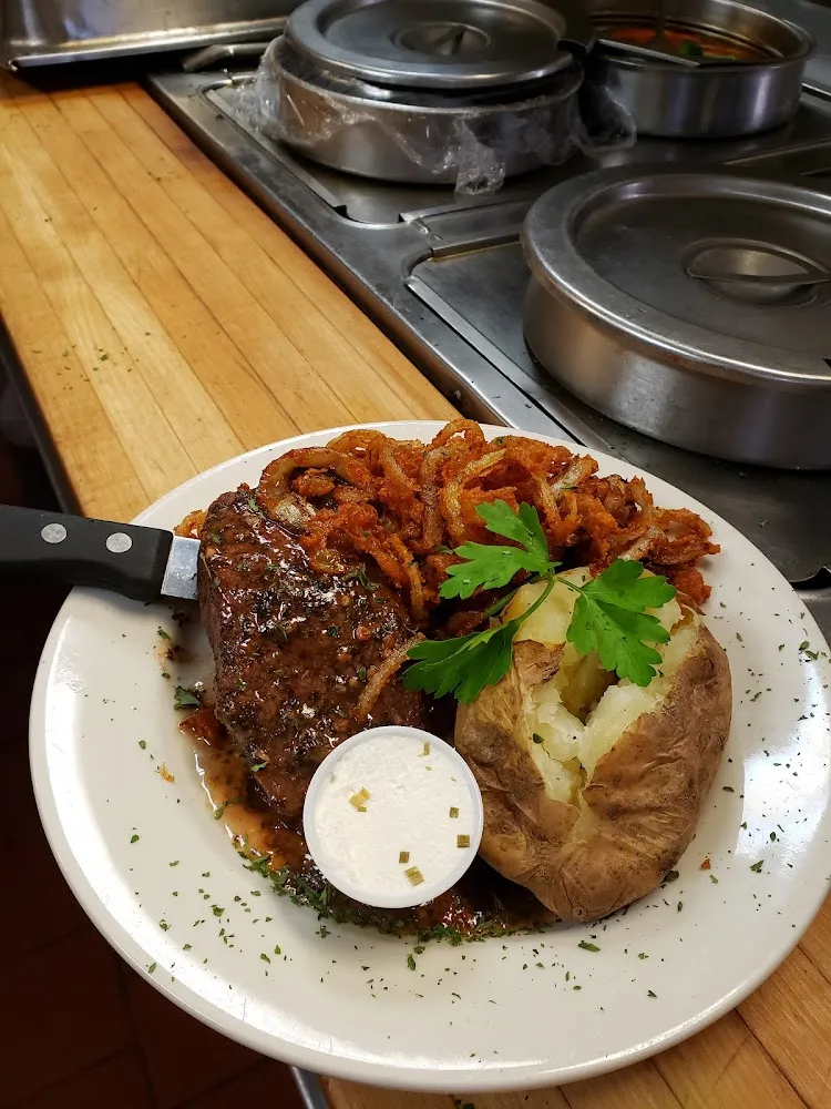 Steak with Crispy Onions